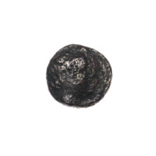 bronze coin, Pantikapaion; obverse: head of Apollo to the right; reverse: bow in gorythos to the