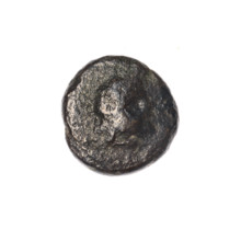 bronze coin, Pantikapaion, Dioscuri caps (iconographic), Satyr's head (iconographic), Black Sea,
