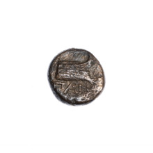 bronze coin, Pantikapaion, prora (iconographic), head of Athena (iconographic), Black Sea, Athena