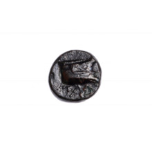bronze coin, Pantikapaion; obverse: head of Athena in a Corinthian helmet facing right; reverse: