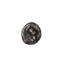 bronze coin, Pantikapaion, prora (iconographic), head of Athena (iconographic), Black Sea, Athena