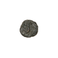 Bronze coin from Pantikapaion, end of 3rd century BC. Obverse: wing vertically. Reverse: tripod,