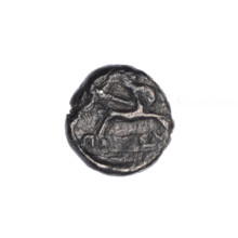 drachma, Pantikapaion, deer, head of Dionysus (iconographic), thyrsus (iconographic), Black Sea,