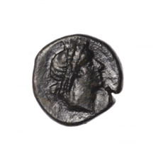 bronze coin, Pantikapaion, head of Apollo (iconographic), Pegasus (mythological), Black Sea, Apollo