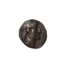 bronze coin, Pantikapaion, prora (iconographic), head of Apollo (iconographic), Apollo (mythology),