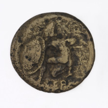 bronze coin, Chersonesos, Artemis on a quadriga (iconographic), kneeling warrior (iconographic),