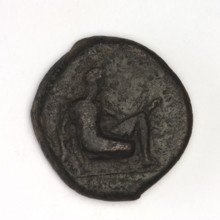bronze coin, Chersonesos, griffins, kneeling Artemis, Artemis with bow and arrow, Artemis