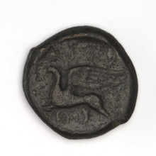 bronze coin, Chersonesos; depiction: Artemis (kneeling on right knee to the right, bow in left