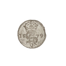 2 denarii, Gotard Kettler (Duke of Courland and Semigallia; 1561–1587), monogram under a crown,