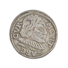 Trojak (with a bust of Wilhelm Kettler). Obverse: in the border a male bust turned to the right