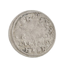 Trojak (with a bust of Wilhelm Kettler). Obverse: in the border a male bust with long hair and a