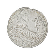 Trojak (with a bust of Wilhelm Kettler). Obverse: in the border a male bust with long hair and a