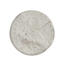 Trojak, Schmickert, Jan Fryderyk (fl. 1764–1765); obverse: in the border a male bust in armor