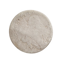 Obverse: In the border a male bust in armor girded with a sash and wearing a wig, turned to the