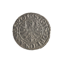 Gdansk szelag, Sigismund I the Old (King of Poland; 1506–1548); Polish coin (1532). Obverse: Eagle
