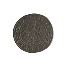 Gdansk szelag, Sigismund I the Old (King of Poland; 1506–1548). Polish coin (1532). Obverse: Eagle