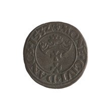 Gdansk szelag, Sigismund I the Old (King of Poland; 1506–1548). Polish coin (1532). Obverse: Eagle