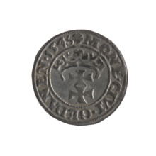 Gdansk szelag, Sigismund I the Old (King of Poland; 1506–1548). Obverse: Eagle of Royal Prussia, in