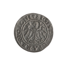 Gdansk szelag, Sigismund I the Old (King of Poland; 1506–1548). Obverse: Eagle of Royal Prussia, in