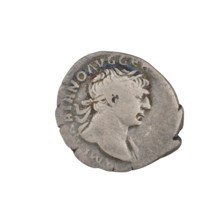 Denarius, Trajan (53–117; Roman emperor 98–117). Obverse: head of Trajan with laurel wreath facing