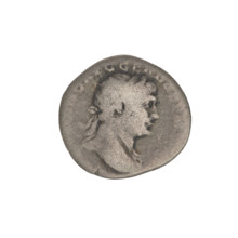 Denarius, Trajan (53–117; Roman emperor 98–117). Obverse: head of Trajan right, decorated with a