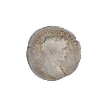 Denarius of Trajan (53–117; Roman emperor 98–117). Obverse: head of Trajan wearing a laurel wreath,
