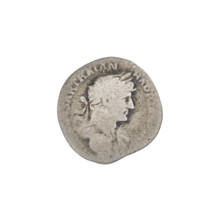 Denarius, Hadrian (76–138; Roman emperor 117–138). Obverse: head of Hadrian right, laurel wreath in