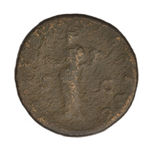 Sestertius of Hadrian (76–138; Roman emperor 117–138). Coin (personification). Obverse: Head of