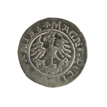 Lithuanian half-grosz, Sigismund I the Old (King of Poland; 1506–1548). Polish coin, Jagiellon