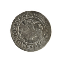 Lithuanian half-grosz, Sigismund I the Old (king of Poland; 1506–1548). R8 (rarity). Polish coin,