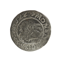 Lithuanian half-grosz, Sigismund I the Old (king of Poland; 1506–1548). Obverse: Pogon (mounted