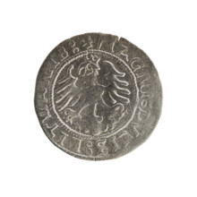 Lithuanian half-grosz, Sigismund I the Old (king of Poland; 1506–1548), 1522. Silver coin