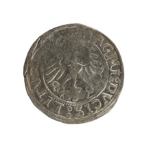 Lithuanian half-grosz, Sigismund I the Old (King of Poland; 1506–1548). Obverse: Pogon turned left;