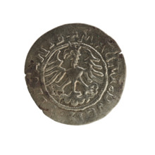 Lithuanian half-grosz, Sigismund I the Old (king of Poland; 1506–1548). Silver coin (half-grosz),