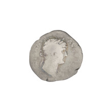 Denarius; Hadrian (76–138; Roman emperor 117–138). Obverse: head of Hadrian in laurel wreath facing