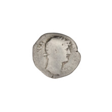 Denarius of Hadrian (76–138; Roman emperor 117–138). Obverse: head of Hadrian in a laurel wreath