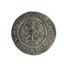 Lithuanian half-grosz, Sigismund I the Old (king of Poland; 1506–1548). Polish coin of the