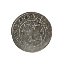 Lithuanian half-grosz, Sigismund I the Old (king of Poland; 1506–1548). Polish coin (Jagiellon