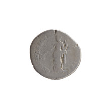 Denarius of Antoninus Pius (86–161; Roman emperor 138–161). Obverse: bare head of Antoninus Pius