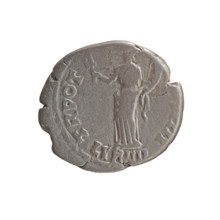 Denarius of Antoninus Pius (86–161; Roman emperor 138–161). Obverse: Head of Antoninus Pius in a