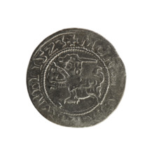 Lithuanian half-grosz, Sigismund I the Old (king of Poland; 1506–1548). Polish coin from the