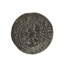 Lithuanian half-grosz, Sigismund I the Old (king of Poland; 1506–1548). Silver coin (half-grosz),