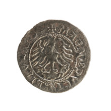 Lithuanian half-grosz, Sigismund I the Old (king of Poland; 1506–1548). Silver coin (half-grosz),