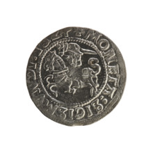 Lithuanian half-grosz, Sigismund I the Old (king of Poland; 1506–1548). Polish coin (Jagiellon