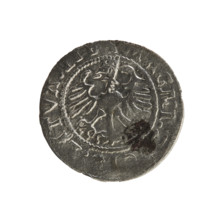 Lithuanian half-grosz, Sigismund I the Old (king of Poland; 1506–1548). Silver coin (half-grosz),