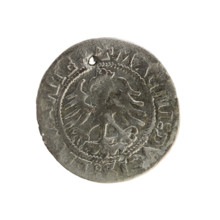 Lithuanian half-grosz, Sigismund I the Old (King of Poland; 1506–1548), 1524. Obverse: Pogon