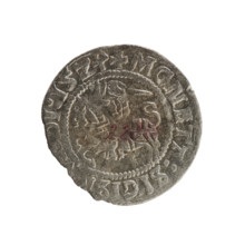 Lithuanian half-grosz, Sigismund I the Old (king of Poland; 1506–1548). R8 (rarity). Polish coin of