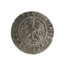 Lithuanian half-grosz, Sigismund I the Old (king of Poland; 1506–1548). Polish coin of the