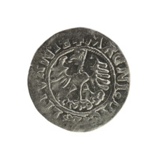 Lithuanian half-grosz, Sigismund I the Old (king of Poland; 1506–1548). Silver coin (half-grosz),