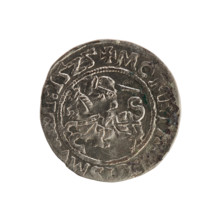 Lithuanian half-grosz, Sigismund I the Old (king of Poland; 1506–1548). Polish coin (Jagiellon